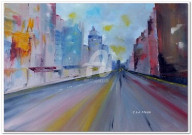 Картина под названием "Une Avenue" - Chantal Le Mesle, Подлинное произведение искусства, Акрил