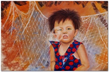 Malerei mit dem Titel "Maï" von Chantal Le Mesle, Original-Kunstwerk, Pastell