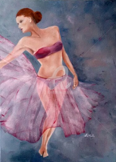 Pittura intitolato "j'aurai voulu danse…" da Chantal Le Mesle, Opera d'arte originale, Olio