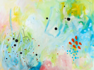J'ai le coeur léger Peinture intitulée "J'ai le coeur léger" par Chantal Proulx, Œuvre d'art originale, Acrylique Monté sur Châssis en bois