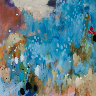 Картина под названием "Bluegrass" - Chantal Proulx, Подлинное произведение искусства, Акрил Установлен на Деревянная рама дл…