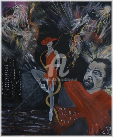 Painting titled "hommage à Monsieur…" by Chantal Roussel Roggia, Original Artwork, Oil