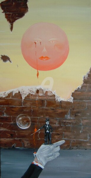 Painting titled "la solitude muette.…" by Chantal Roussel Roggia, Original Artwork, Oil