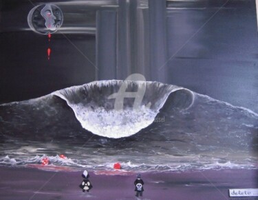 Painting titled "En l'air ? ( notre…" by Chantal Roussel Roggia, Original Artwork, Oil