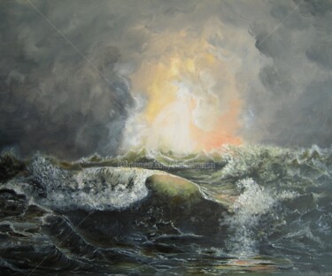 Painting titled "" Lyre océanique vi…" by Chantal Roussel Roggia, Original Artwork, Oil