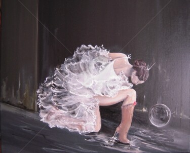 Painting titled "Au bout du silence…" by Chantal Roussel Roggia, Original Artwork, Oil