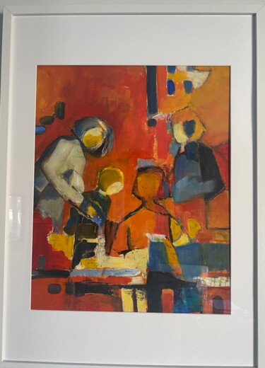 Painting titled "L’atelier" by Chantal Rousset, Original Artwork, Acrylic
