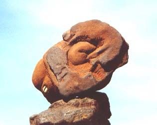 Sculpture titled "Cori in Situ" by Chantal Zougui, Original Artwork, Stone