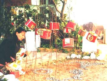 Sculpture titled "21 Talibet Dakar" by Chantal Zougui, Original Artwork, Metals