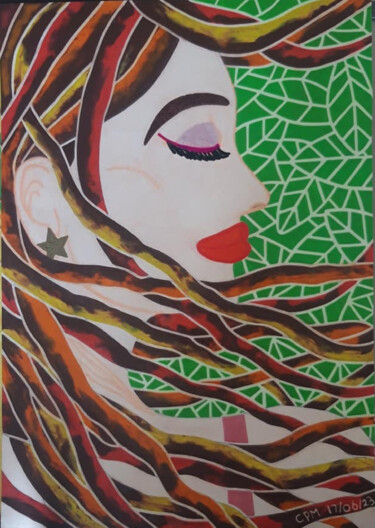 Картина под названием "Breezy Hair 2" - Chantel Mitchell, Подлинное произведение искусства, Глина