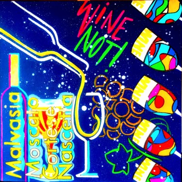 Malerei mit dem Titel "Time for White wine" von Chanterax, Original-Kunstwerk, Acryl Auf Keilrahmen aus Holz montiert