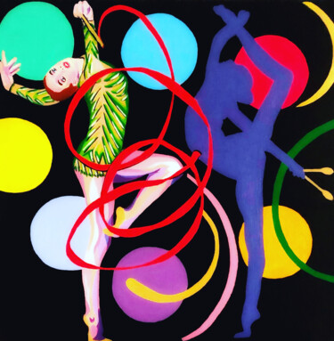 Pintura titulada "la Danse sportive :…" por Chanterax, Obra de arte original, Acrílico Montado en Bastidor de camilla de mad…