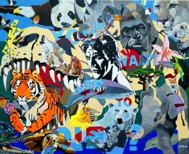 Peinture intitulée "Save The Planet" par Chap, Œuvre d'art originale, Acrylique