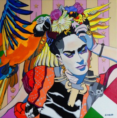 Painting titled "FRIDA" by Chap, Original Artwork, Acrylic