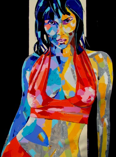 Black on White Peinture intitulée "Black on White" par Chap, Œuvre d'art originale, Acrylique