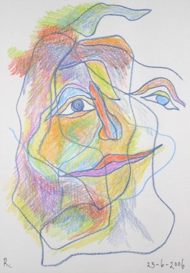 Drawing titled "Juliette Gréco" by Roland Le Chapelier, Original Artwork