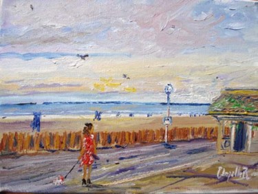 Painting titled "Deauville les planc…" by Rémi Chapelle, Original Artwork