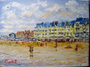 Peinture intitulée "Cabourg la plage l'…" par Rémi Chapelle, Œuvre d'art originale