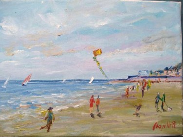Peinture intitulée "Trouville, le vent…" par Rémi Chapelle, Œuvre d'art originale