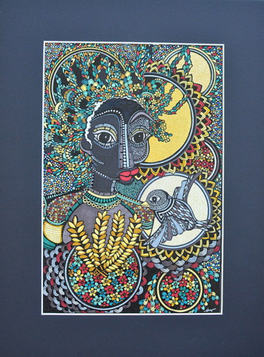 Dibujo titulada "Demeter" por Emilie Chaplain, Obra de arte original, Tinta