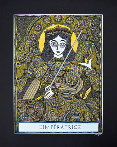 Rysunek zatytułowany „L'Impératrice” autorstwa Emilie Chaplain, Oryginalna praca, Atrament