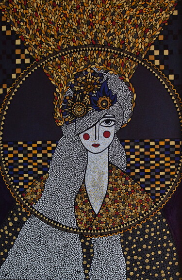 Disegno intitolato "Hestia" da Emilie Chaplain, Opera d'arte originale, Inchiostro
