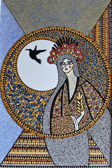 Рисунок под названием "En attendant Ulysse" - Emilie Chaplain, Подлинное произведение искусства, Чернила