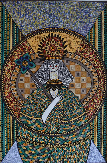 Dibujo titulada "La Matriarche" por Emilie Chaplain, Obra de arte original, Tinta