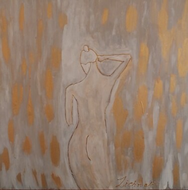 Painting titled "Naked woman" by Charalabos Zichnalis, Original Artwork, Acrylic