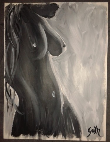 Painting titled "mlle toute nue.jpg" by Goth, Original Artwork, Acrylic
