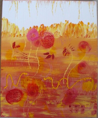 Peinture intitulée "Mirage en fleurs" par Charlène Chambas (Chacha), Œuvre d'art originale