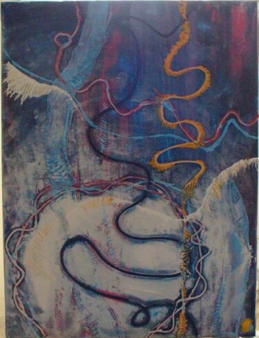 Malerei mit dem Titel "Electrique" von Charlène Chambas (Chacha), Original-Kunstwerk, Acryl