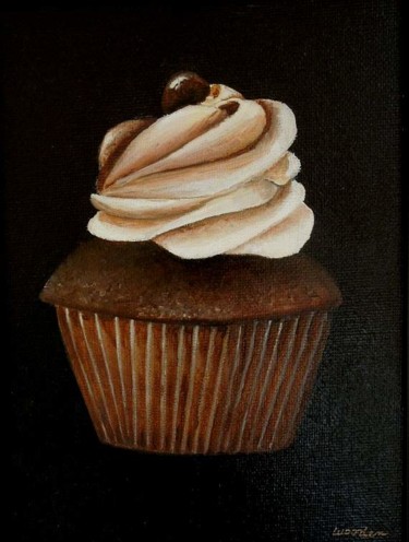 Painting titled "Cupcake" by Charlene Wooden, Original Artwork, Oil