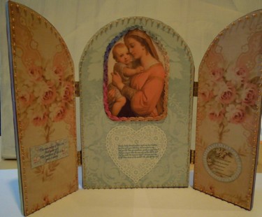 Collages titled "Madonna of the Roses" by Charlene Wooden, Original Artwork