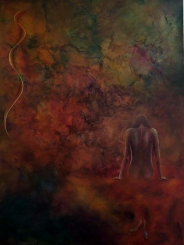 Schilderij getiteld "Multicolored Nude" door Charlene Wooden, Origineel Kunstwerk, Olie