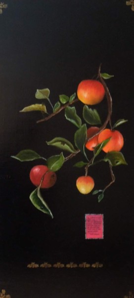Painting titled "Honeycrisp" by Charlene Wooden, Original Artwork, Oil Mounted on Wood Panel