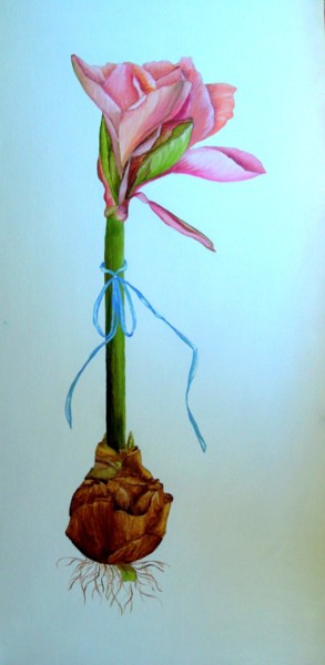 Painting titled "Amaryllis" by Charlene Wooden, Original Artwork, Oil