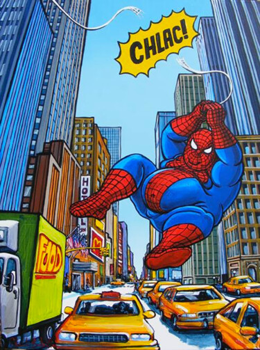 Schilderij getiteld "L'homme araignée, C…" door Charles Bataille, Origineel Kunstwerk, Acryl