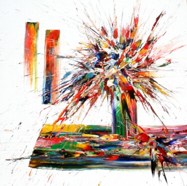 Картина под названием "Fleurs en éclat - C…" - Charles Carson, Подлинное произведение искусства, Акрил