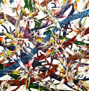 Картина под названием "Fleurs de magnolia…" - Charles Carson, Подлинное произведение искусства, Акрил