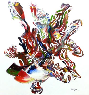 Картина под названием "Corail tropical - C…" - Charles Carson, Подлинное произведение искусства, Акрил
