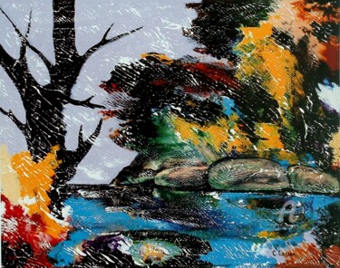 Malerei mit dem Titel "Paysage Laurentide…" von Charles Carson, Original-Kunstwerk, Acryl