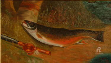 Malerei mit dem Titel "La bonne prise / Co…" von Charles Carson, Original-Kunstwerk, Öl