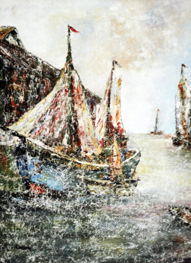 Malerei mit dem Titel "Le voilier / Collec…" von Charles Carson, Original-Kunstwerk, Öl