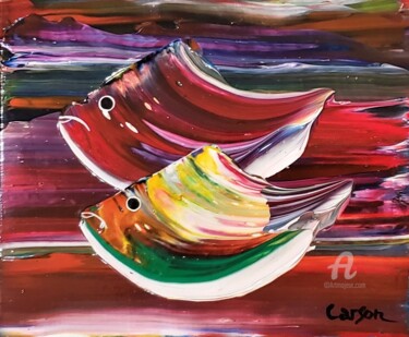 Peinture intitulée "8- Poisson" par Charles Carson, Œuvre d'art originale, Acrylique