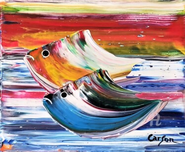 Painting titled "3- Poisson" by Charles Carson, Original Artwork, Acrylic