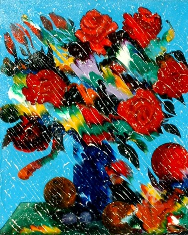 Schilderij getiteld "Bouquet aux arômes…" door Charles Carson, Origineel Kunstwerk, Acryl