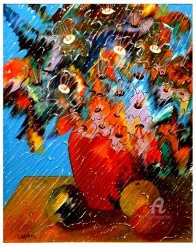 Картина под названием "Fleurs d'amour... (…" - Charles Carson, Подлинное произведение искусства, Масло