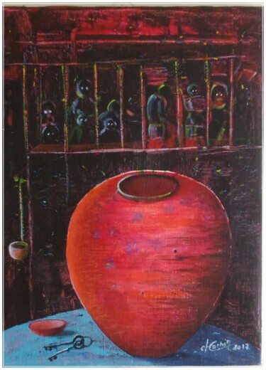 Pittura intitolato "La jarre" da Charles Corbin, Opera d'arte originale, Acrilico