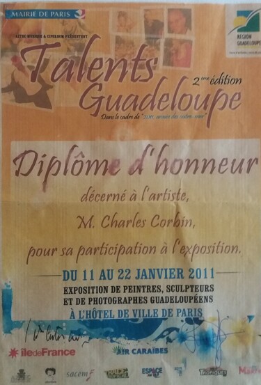 Картина под названием "Talents Guadeloupe" - Charles Corbin, Подлинное произведение искусства